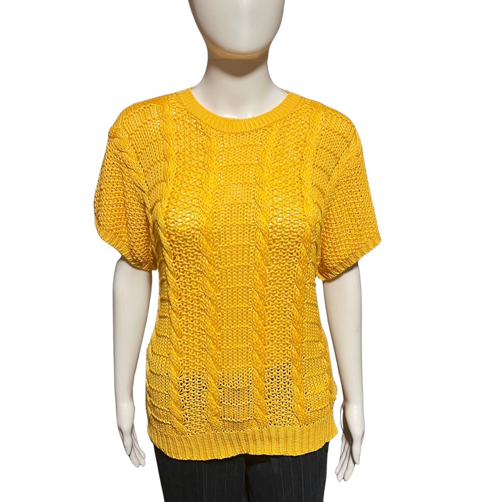 Textured Mustard Knit Sweater – Size S - Picture 2 of 7